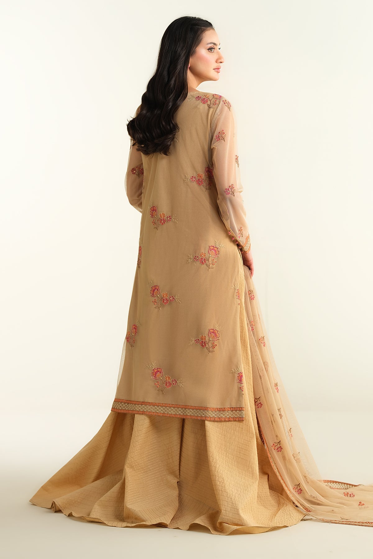4 Piece - Embroidered & Embellished Suit - E1742