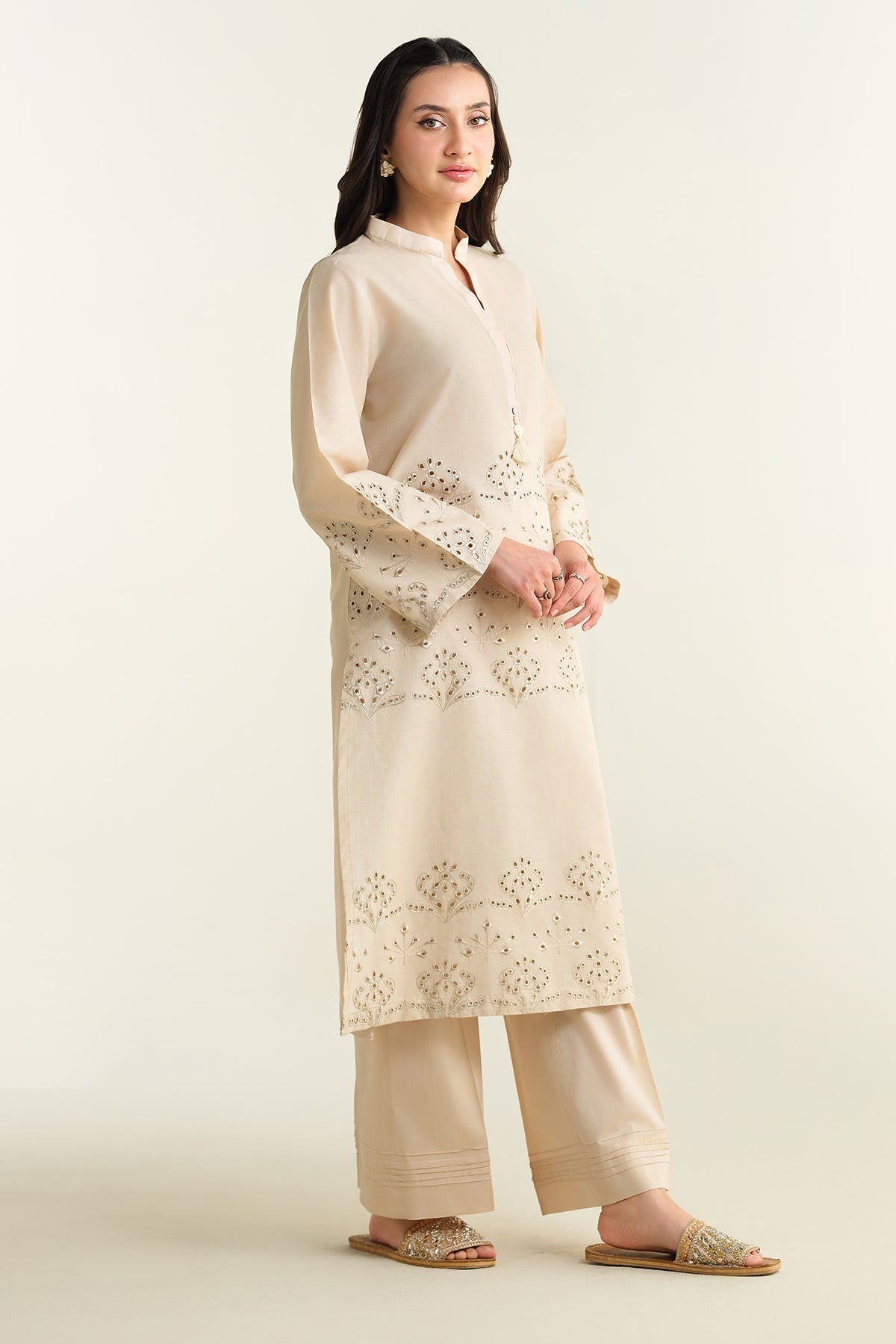 2 Piece- Embroidered Suit- KPS25-P3202