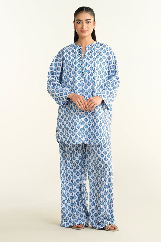 2 Piece-Printed & Embellished Suit-KPS25-P3438