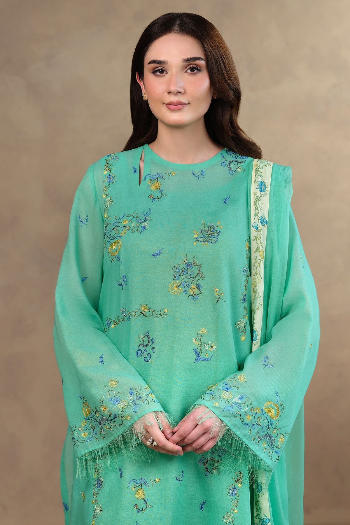 4 Piece - Embroidered Suit - MC1814
