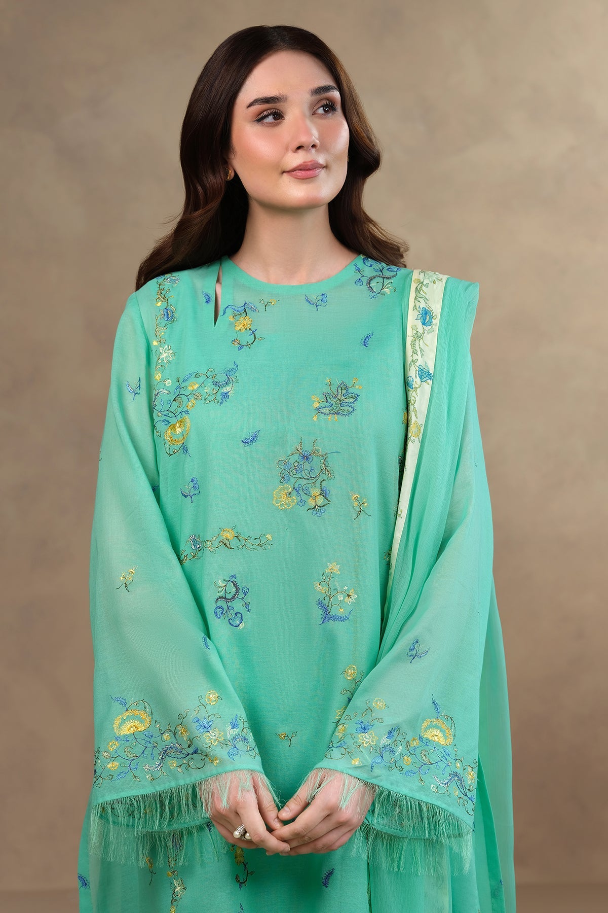 4 Piece - Embroidered Suit - MC1814
