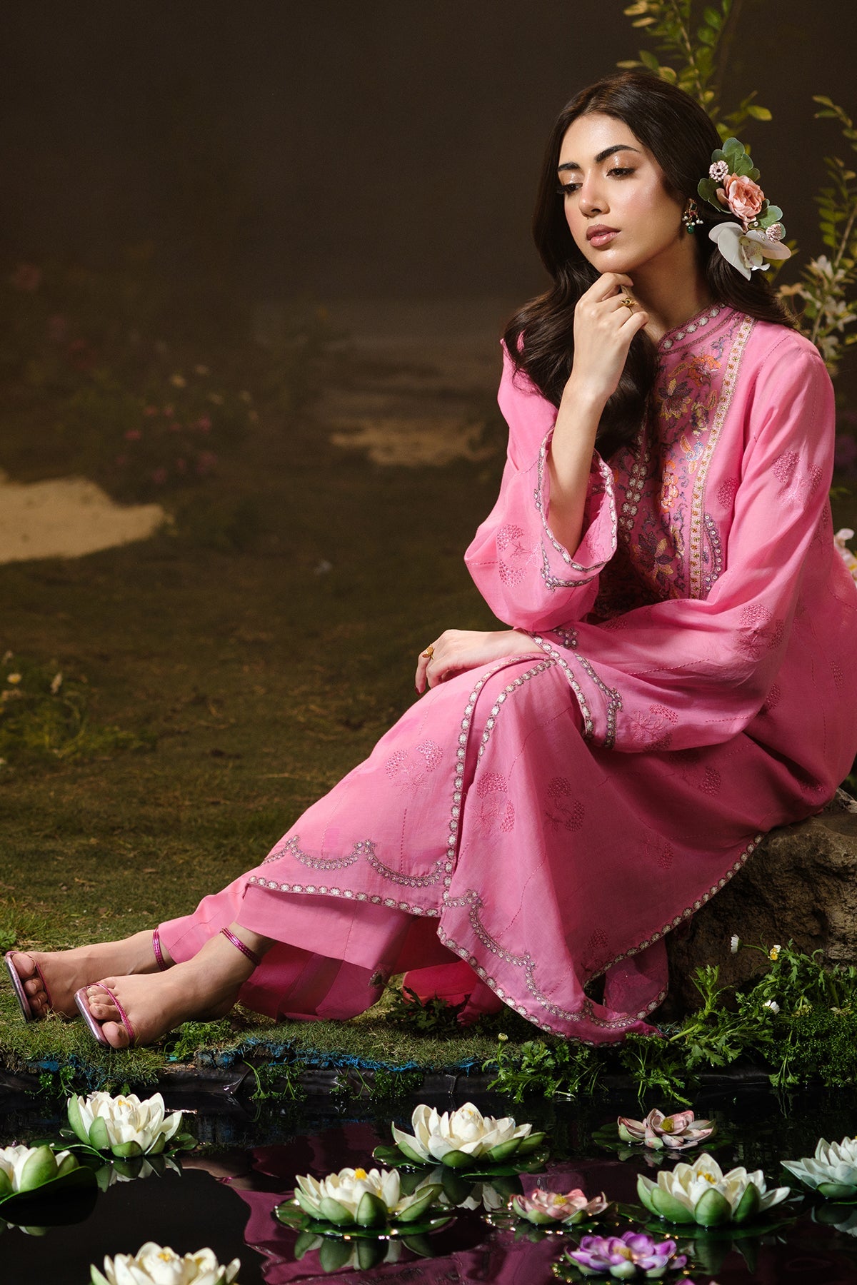 4 Piece - Embroidered Suit - MCP1702-2