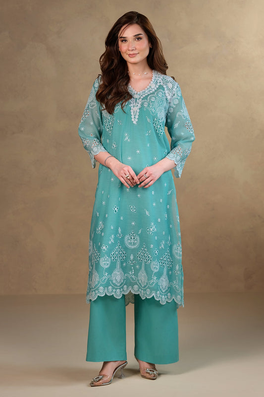 3 Piece - Embroidered Suit - MCP1711-2