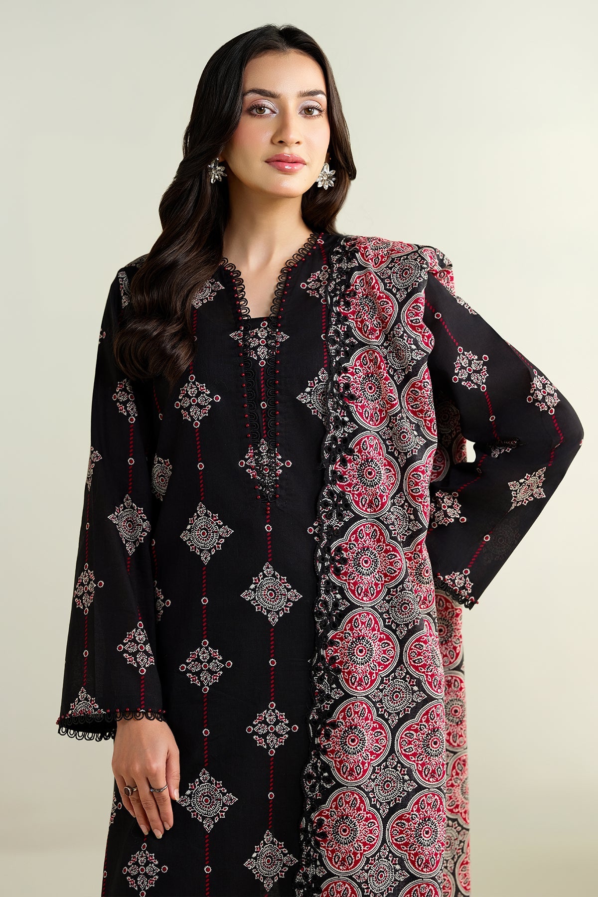 2 Piece - Embroidered Suit - C6129