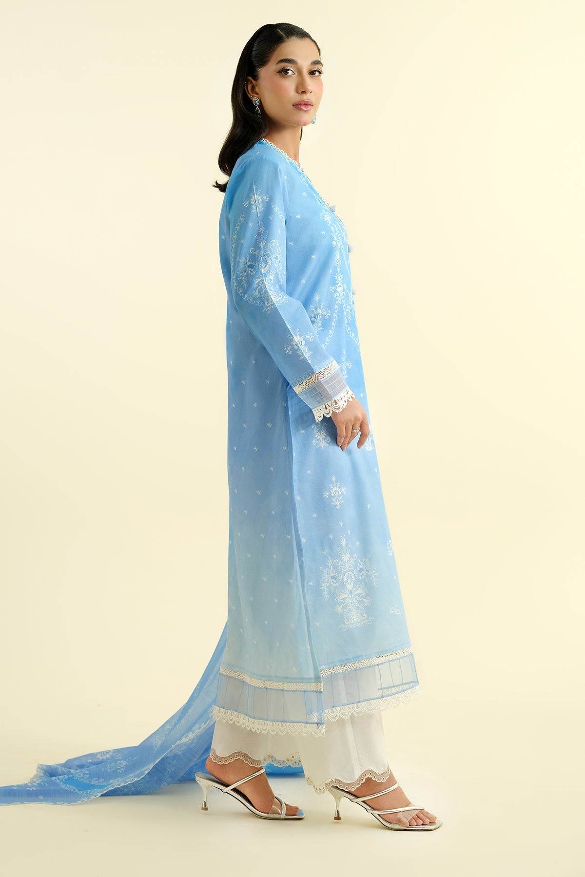 2 Piece - Printed & Embriodered Suit - C6201