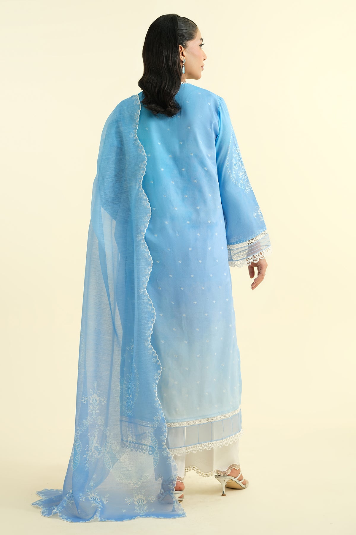 2 Piece - Printed & Embriodered Suit - C6201