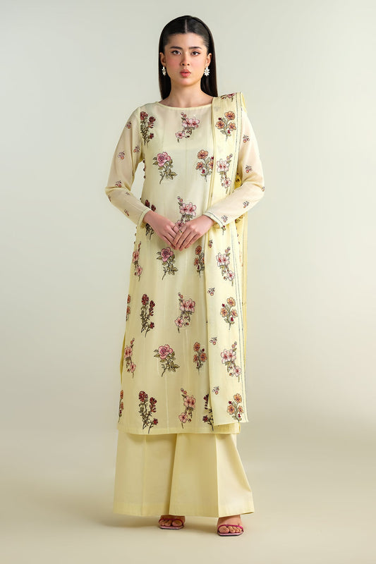 3 Piece -  Embroidered Suit - E1620