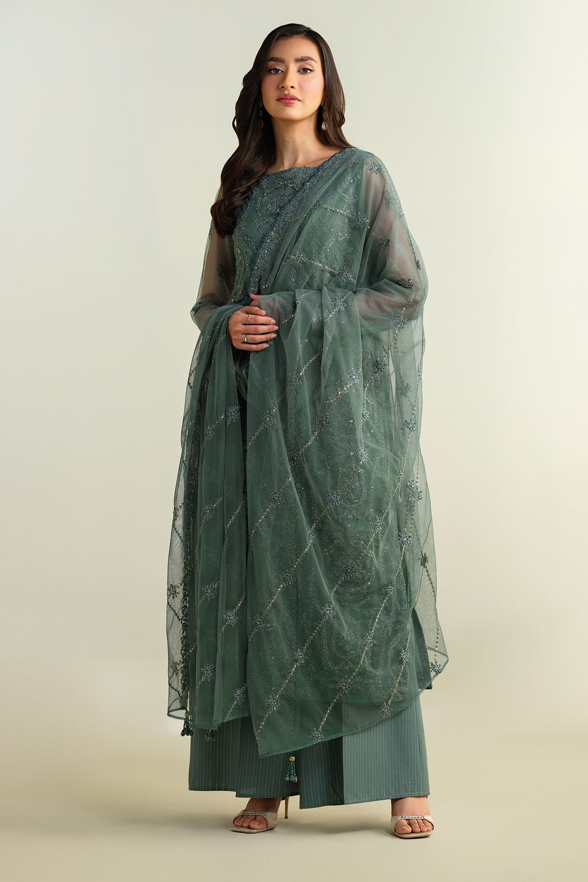 4 Piece -  Embroidered Suit - E1637