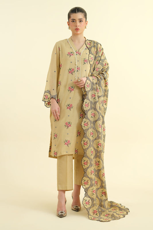 3 Piece -  Embroidered Suit - E1644