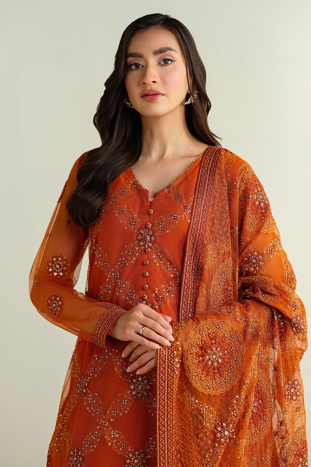 4 Piece -  Embroidered Suit - E1669
