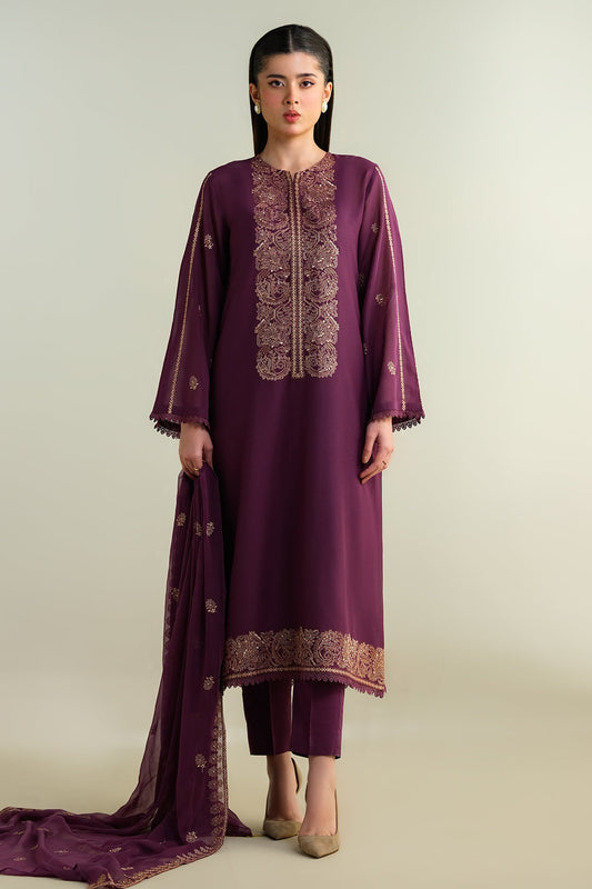 3 Piece - Embroidered Suit - E1695