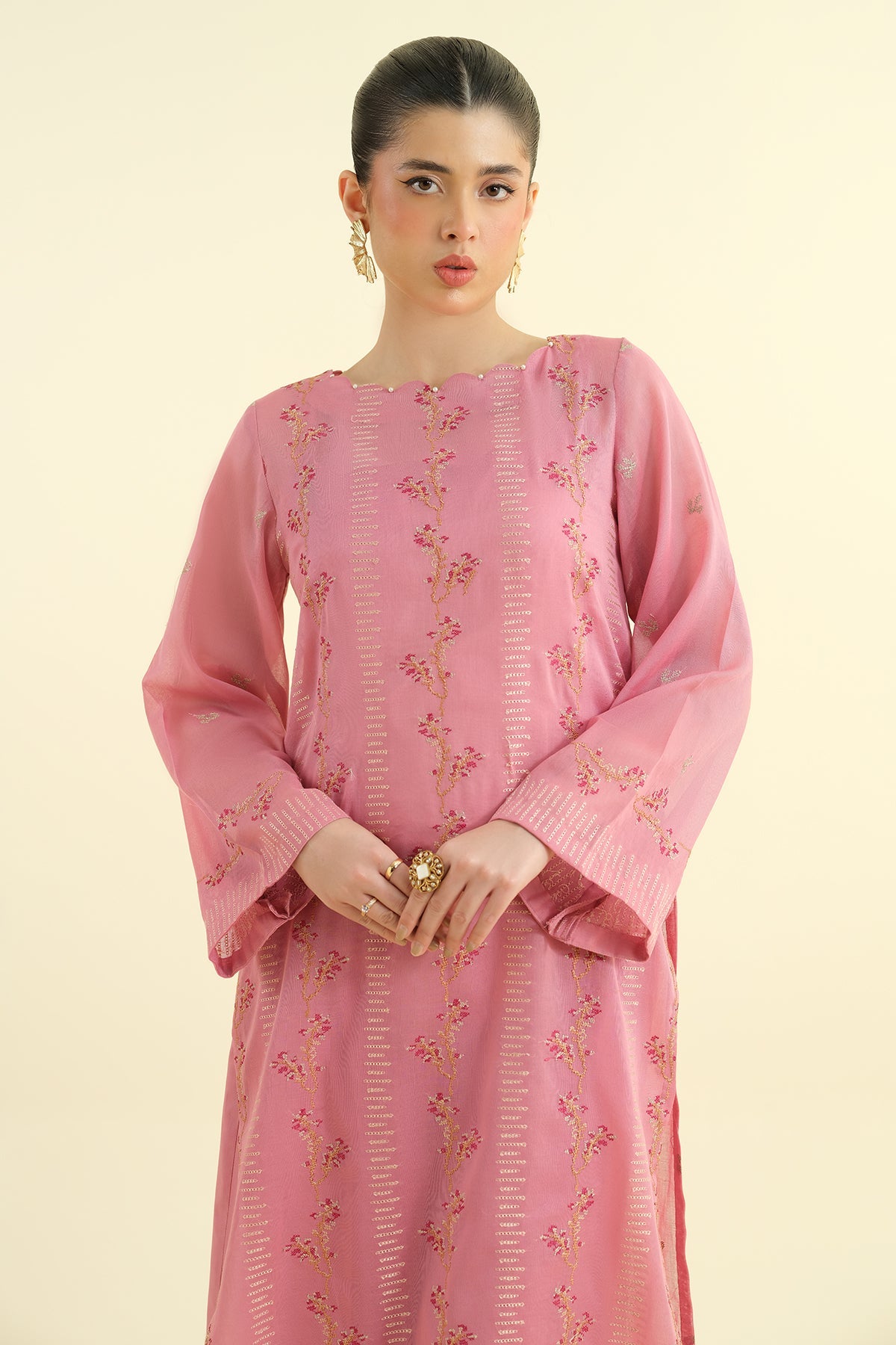 2 Piece - Embroidered Suit - E1731