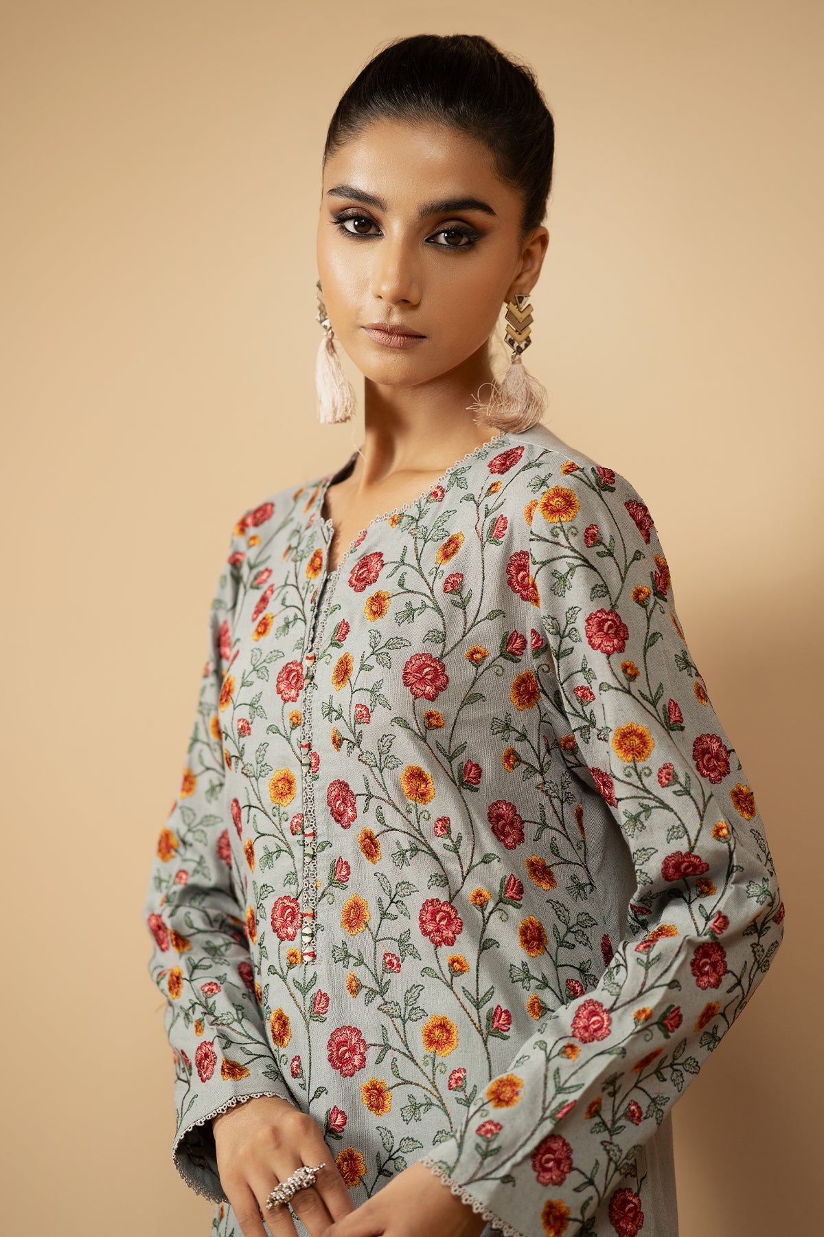 2 Piece - Embroidered Cotton Karandi Suit