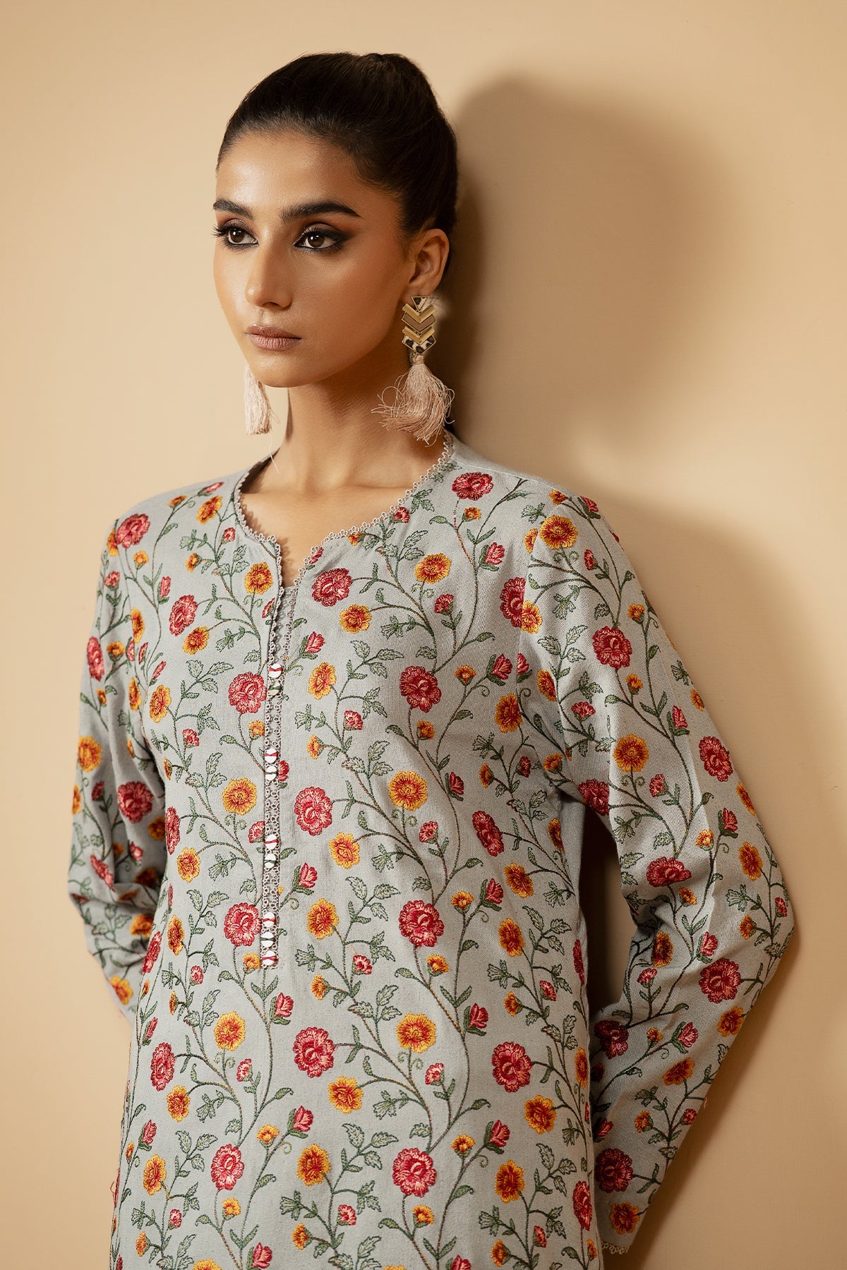 2 Piece - Embroidered Cotton Karandi Suit