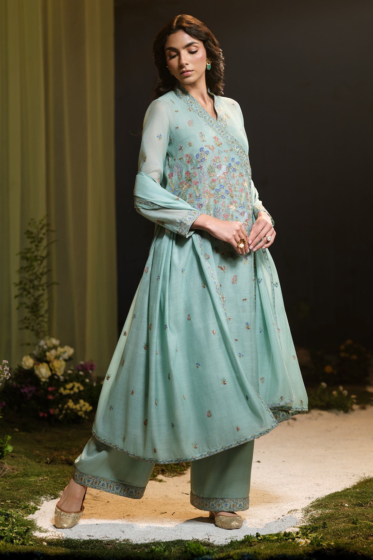 4 Piece - Embroidered Suit - MCP1341-2