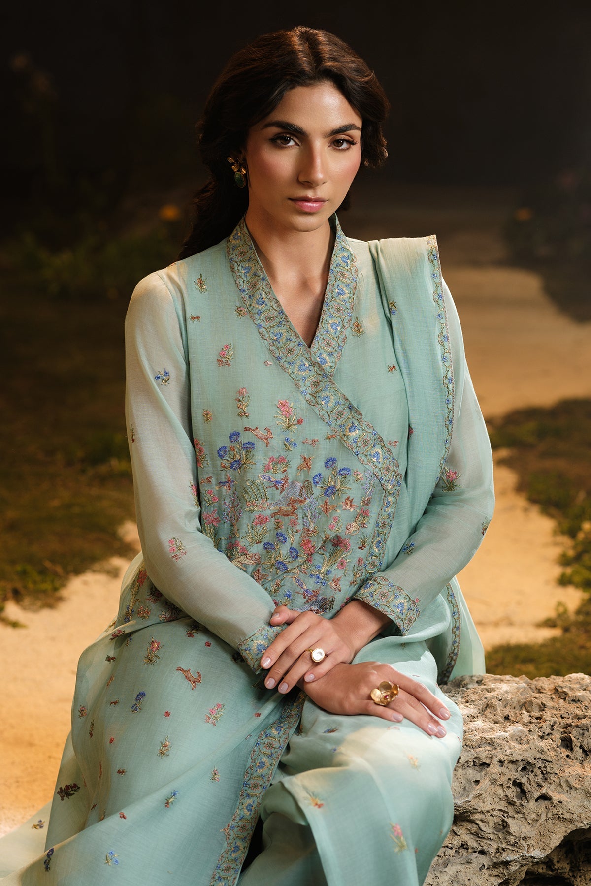 4 Piece - Embroidered Suit - MCP1341-2