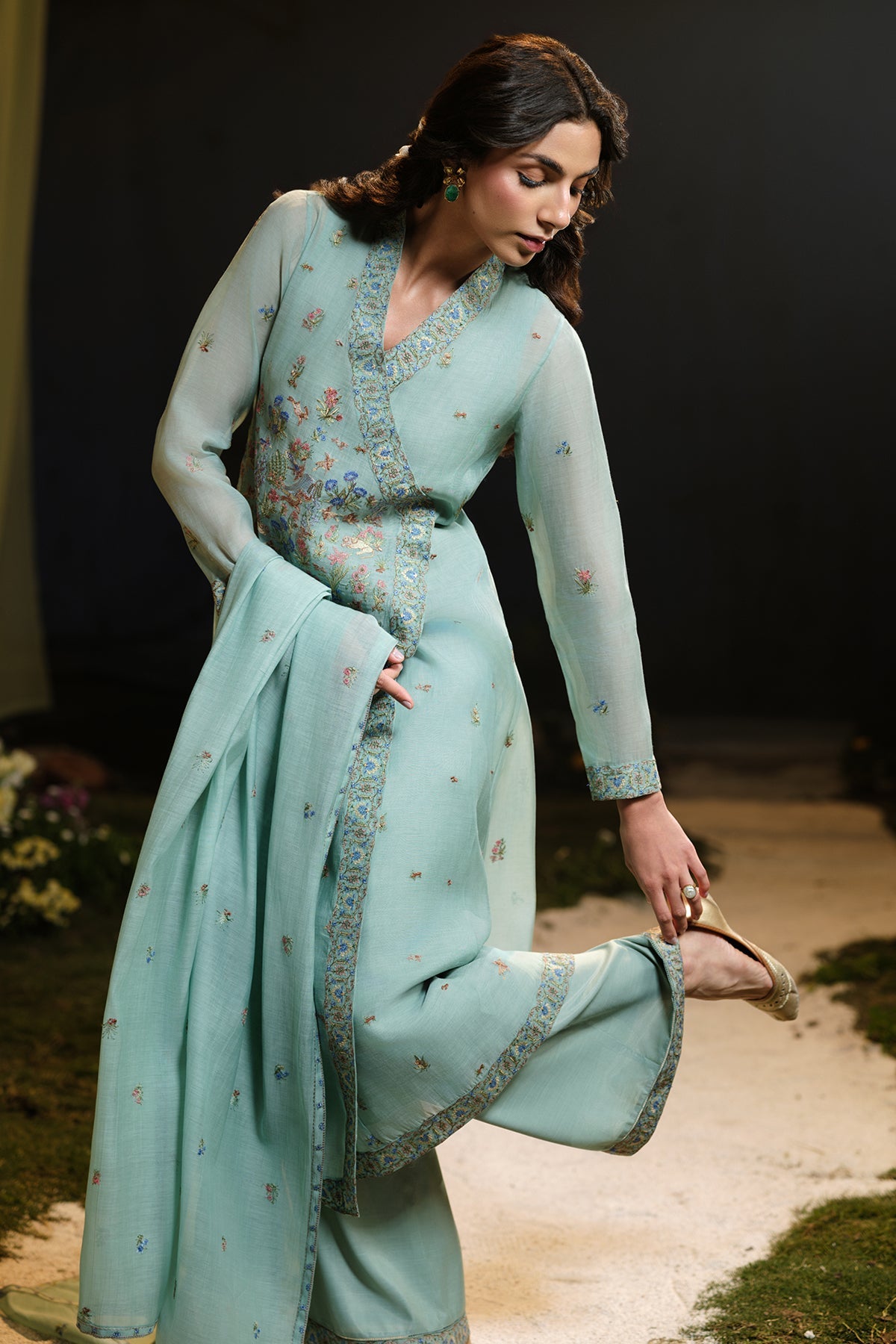 4 Piece - Embroidered Suit - MCP1341-2