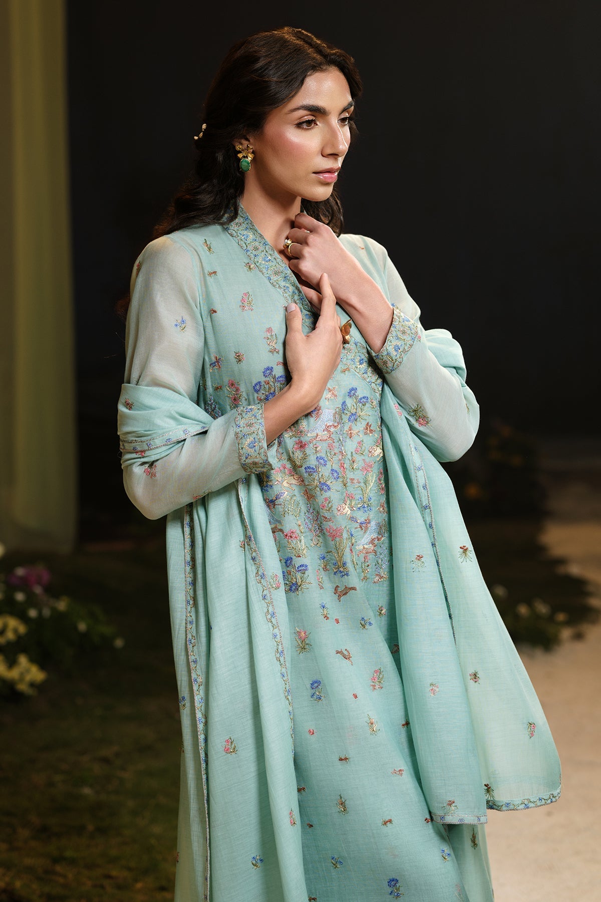 4 Piece - Embroidered Suit - MCP1341-2