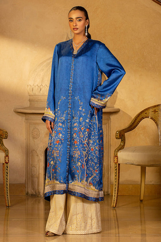 1 Piece Printed & Embalishment Sindhi Silk Shirt-mcp1406-1