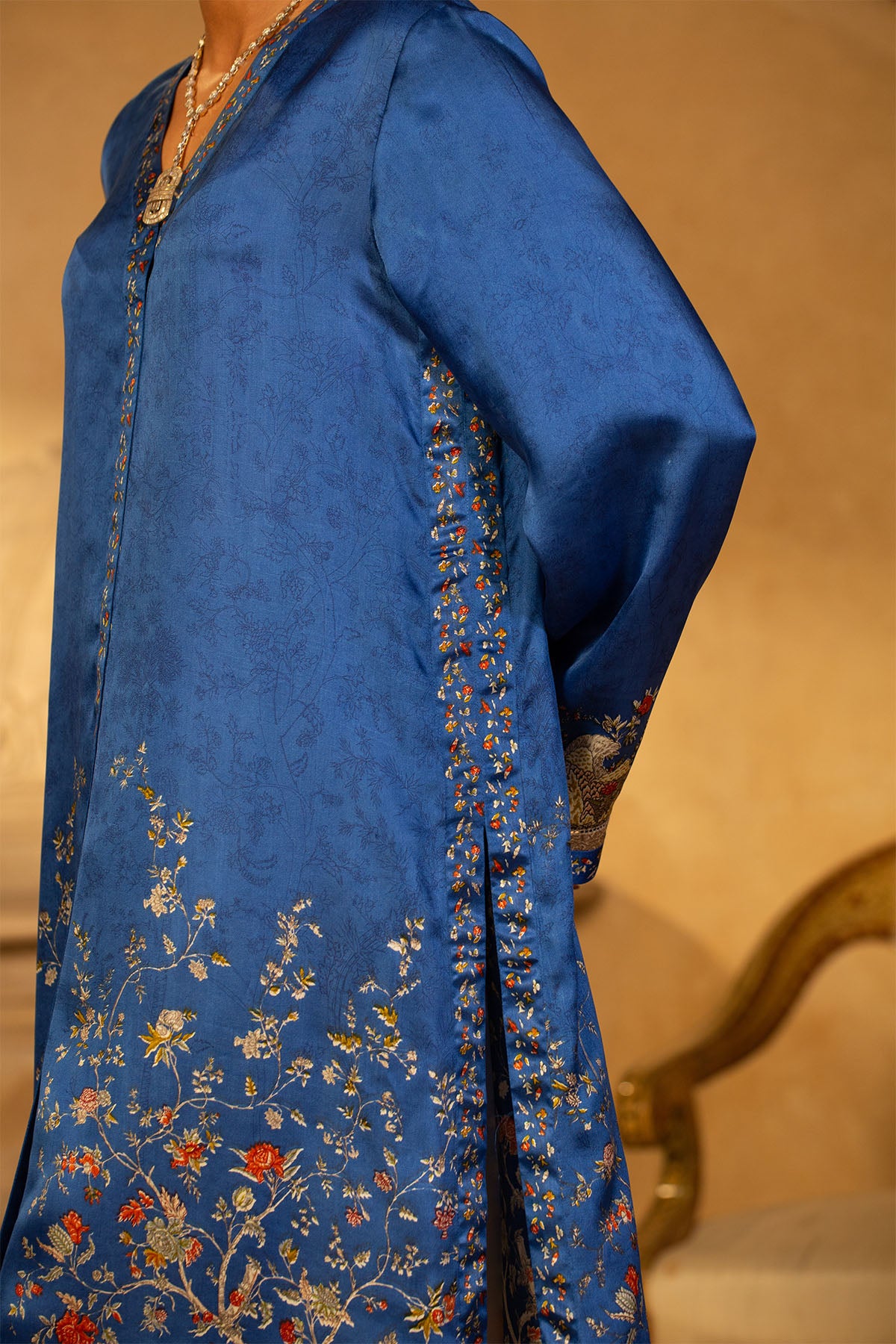 1 Piece Printed & Embalishment Sindhi Silk Shirt-mcp1406-1