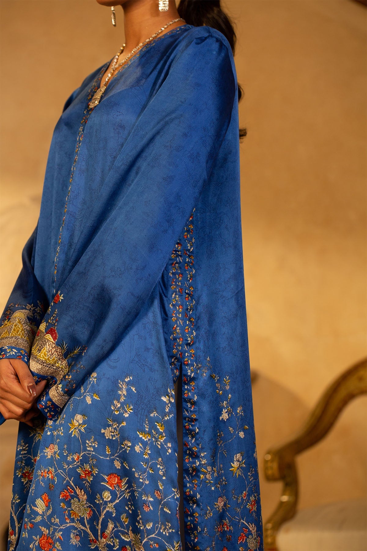 1 Piece Printed & Embalishment Sindhi Silk Shirt-mcp1406-1
