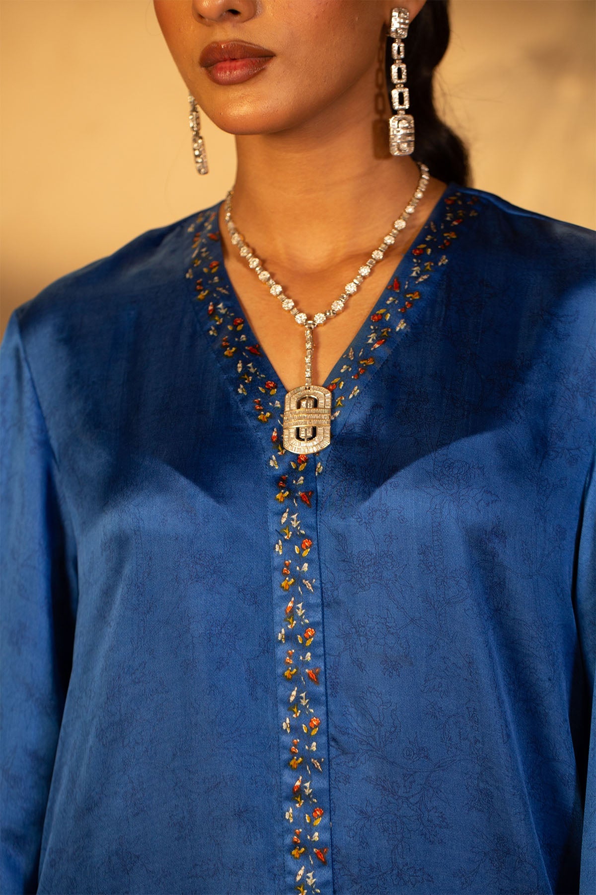 1 Piece Printed & Embalishment Sindhi Silk Shirt-mcp1406-1