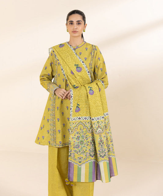 Printed Winter Khaddar Unstitched Suit.